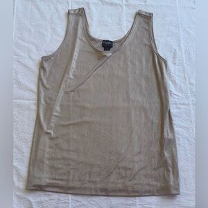 Chico's Travelers Shimmering Beige Sleeveless Top